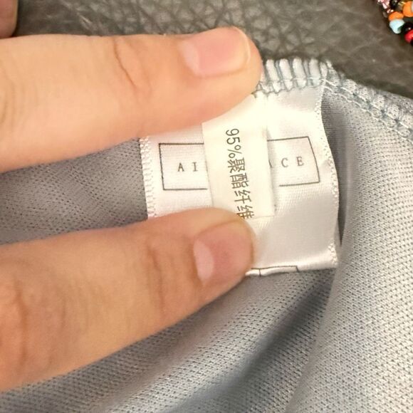 NWT Air Space Sky Blue Lace Romper Shorts Long Bell Sleeve Size Small Summer - Picture 10 of 11